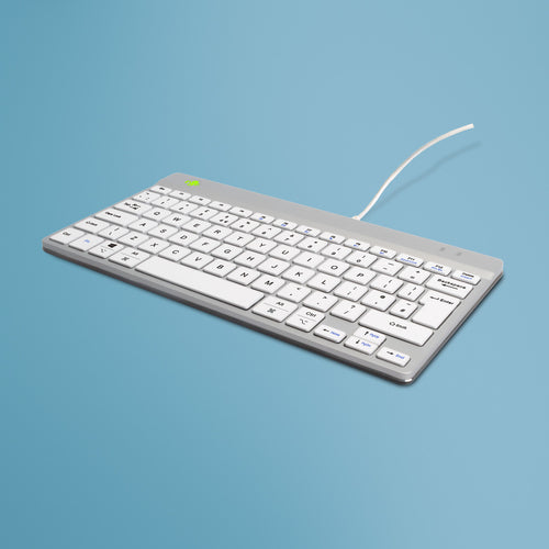 Ergonomic Wired Keyboard R-Go Compact Break Mini QWERTY USB White