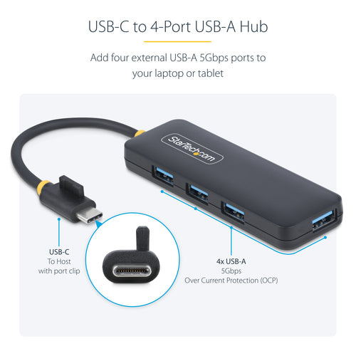USB-C Hub StarTech.com H5C4A 4-Port USB-A 5Gbps Travel Compact