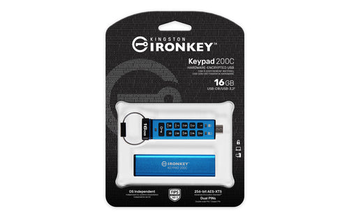 USB Flash Drive Kingston Technology IronKey 16GB FIPS 140-3 AES-256 USB-C