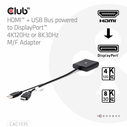 CLUB3D CAC-1335 video cable adapter