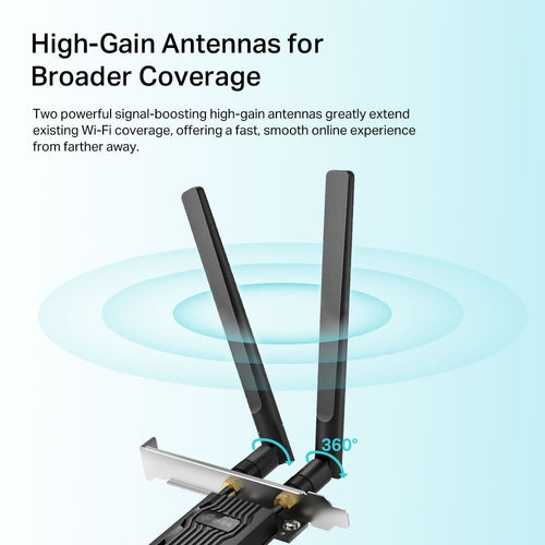 Wi-Fi 6 PCIe Adapter TP-Link Archer TX20E 1800 Mbit/s Bluetooth 5.2 - ARCHER TX20E