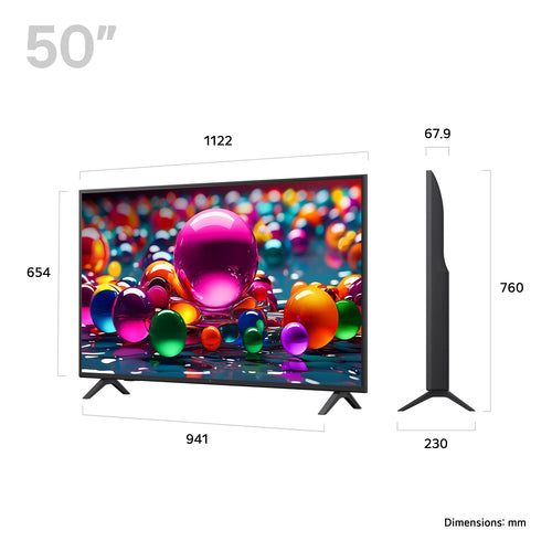 50 Inch LG Smart TV 4K UHD 3840 x 2160 LED Wi-Fi Black