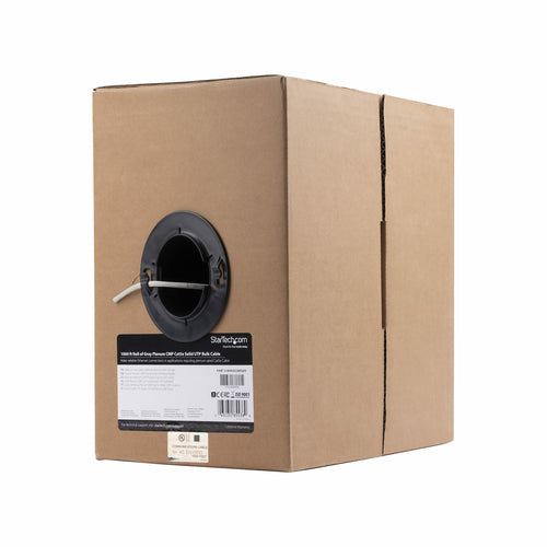 Ethernet Cable StarTech.com WIR5ECMPGRY Bulk Cat 5e 1000 ft Plenum CMP Gray