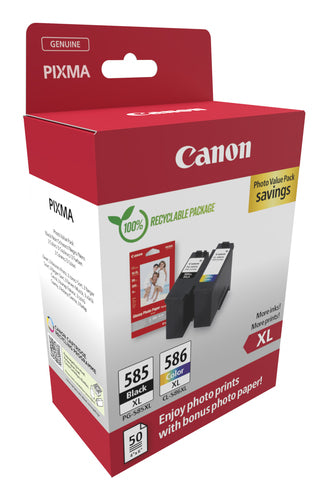 Ink Cartridge Canon PG-585XL/CL-586 PVP High Yield Black Cyan Magenta Yellow - 6204C005