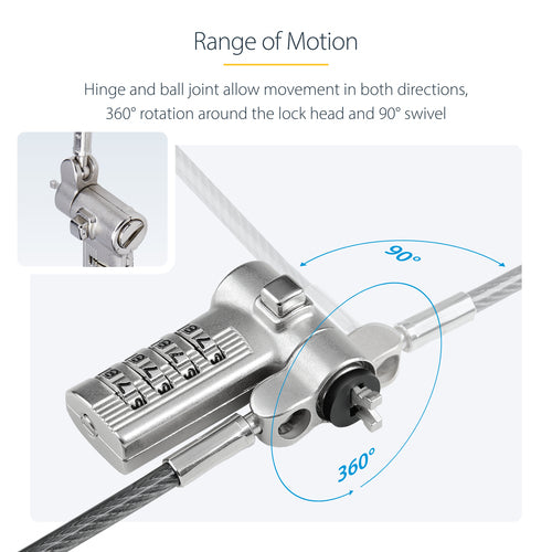 Cable Lock 6.6ft for Laptop Security - StarTech.com Universal Laptop Lock TAA Compliant