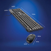 Verbatim Wired Full-Size Keyboard with Mouse USB QWERTY Black