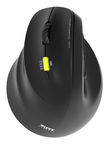 Mouse Port Designs 910008 Optical RF Wireless + Bluetooth 2400 DPI Vertical Design Left-Hand - 910008