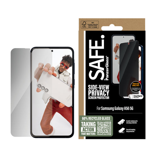 PanzerGlass SAFE. by ® 2-Way Privacy Screen Protector Samsung Galaxy A56 5G | Ultra-Wide Fit w. EasyAligner