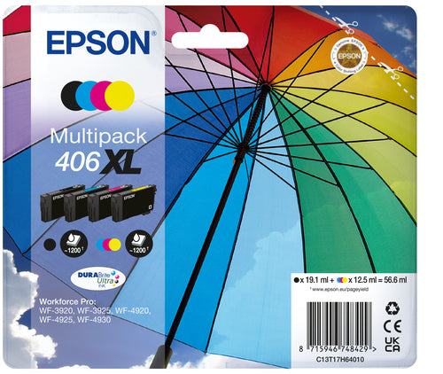 Epson Multipack 4-colour 406XL Umbrella DURABr ink cartridge
