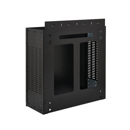 Vertical-Mount 4U Mini Rack Enclosure Black Steel for Wall-Mount