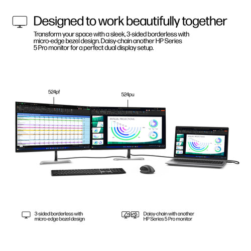 HP Series 5 Pro 23.8 inch FHD USB-C Monitor - 524pu computer monitor