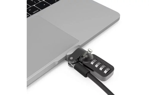 Compulocks Ledge Lock Adapter for MacBook Pro 13" M1 & M2 - Combination Cable Lock Silver