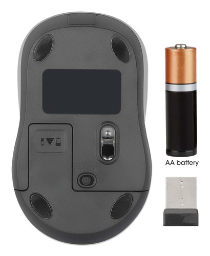 Wireless Optical Mouse 1200 DPI Ambidextrous Black USB-A Receiver