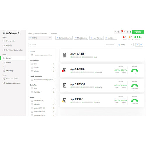 Software License APC EcoStruxure IT Expert 1-Year Subscription 500 Nodes Remote Monitoring