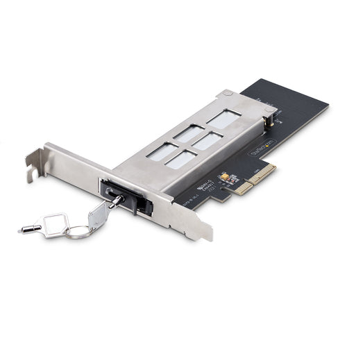 M.2 NVMe SSD to PCIe x4 Mobile Rack Black Silver Tool-less Installation