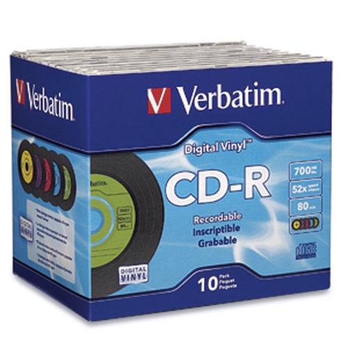 Verbatim Digital Vinyl CD-R™ 80MIN 700MB 52X 10pk Jewel Cases