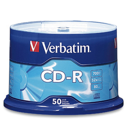 CD-R Media Verbatim Standard 120mm 700MB 52x Pack of 50