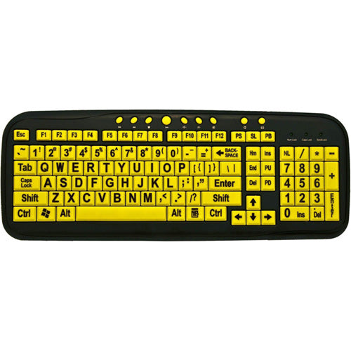 Wired Full-Size Ergoguys EZsee Multi-Media Keyboard USB QWERTY