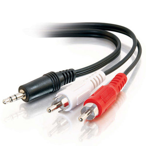 3.5mm to 2xRCA Audio Cable 12ft Black C2G Male Connector