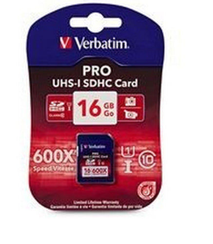 Verbatim SDHC 16GB Class 10 Memory Card - 104 MB/s Speed