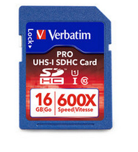 Verbatim SDHC 16GB Class 10 Memory Card - 104 MB/s Speed