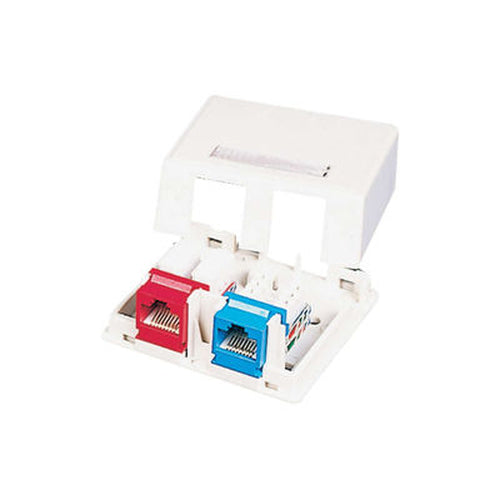 C2G Keystone Jack Surface Mount Box 2-Port White network splitter