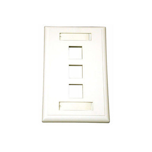 C2G 3-Port Multimedia Keystone Wall Plate - White