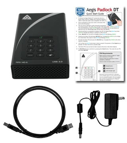 Apricorn Aegis Padlock DT FIPS USB3.0 4TB external hard drive