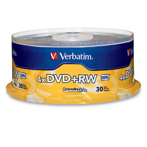 DVD+RW 4.7GB 4X Verbatim Branded 30 Pack Spindle