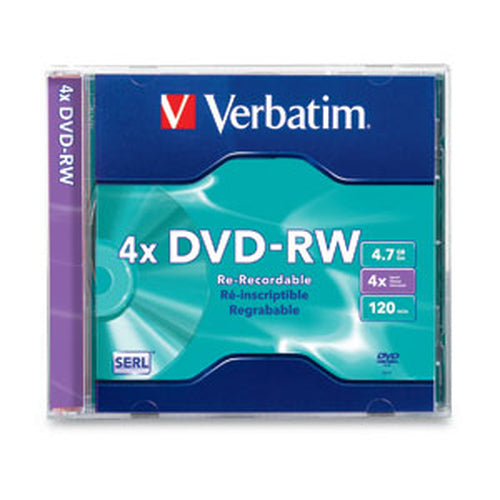 Verbatim DVD-RW 4.7GB 4X Branded 1pk Jewel Case