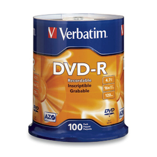 DVD-R Disc Verbatim 4.7GB 16X 100pk Spindle