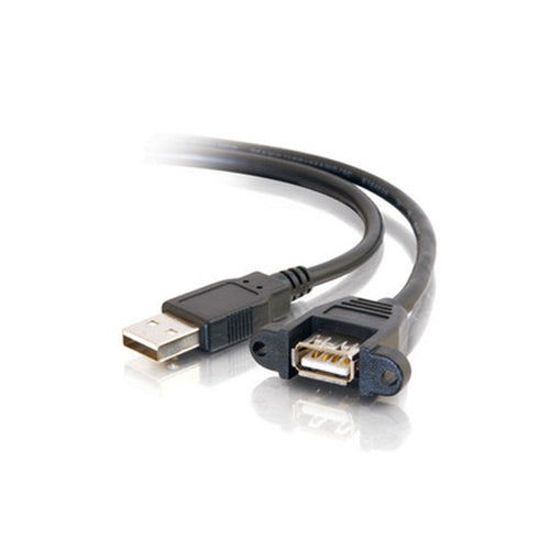 C2G 1.5ft USB 2.0 A Male to A Female Panel Mount Cable USB cable