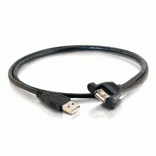 C2G 1.5ft USB 2.0 A Male to A Female Panel Mount Cable USB cable
