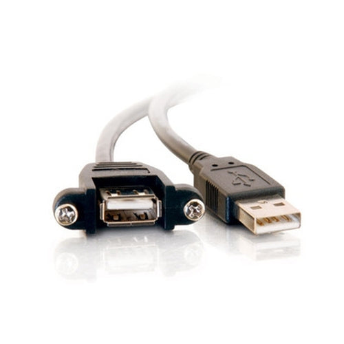C2G 2ft USB 2.0 A Male to A Female Panel Mount Cable USB cable