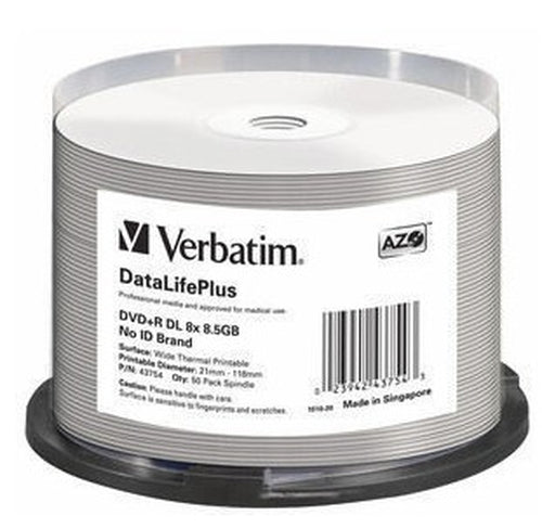 DVD+R DL Discs Verbatim DataLifePlus 8.5GB Dual Layer 50 Pack